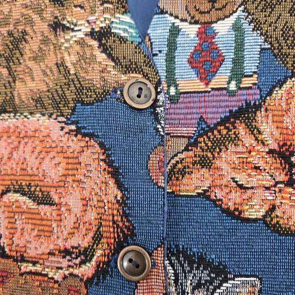 Vintage Paul Harris Design Vest with Kitty Cats And Teddy Bears  SIZE: Medium - Picture 3 of 8